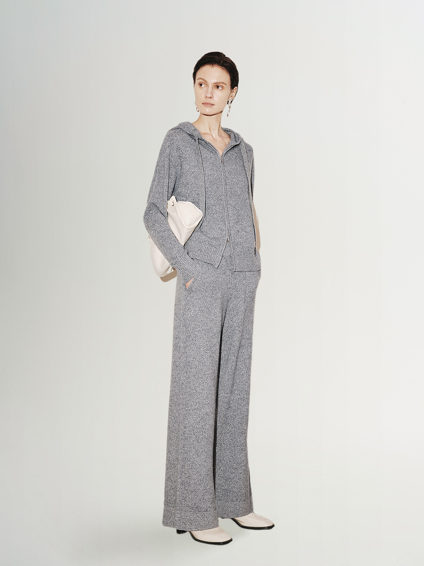 Loose gray cashmere pants