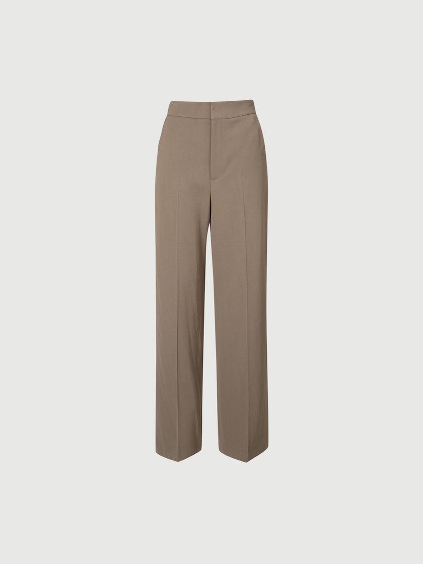 Pantalon marron à coupe droite