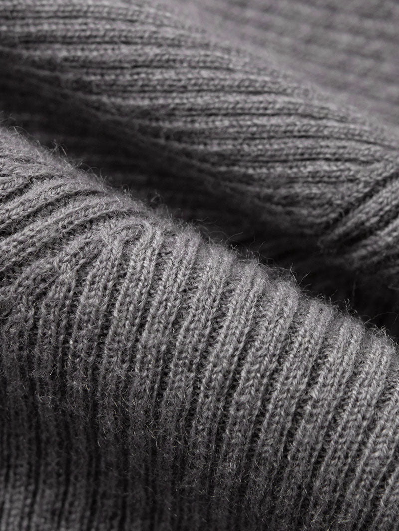 Women's Gray Polo Neck Long Sleeve Kintwear