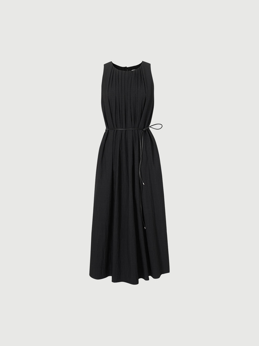 Pleated black dress