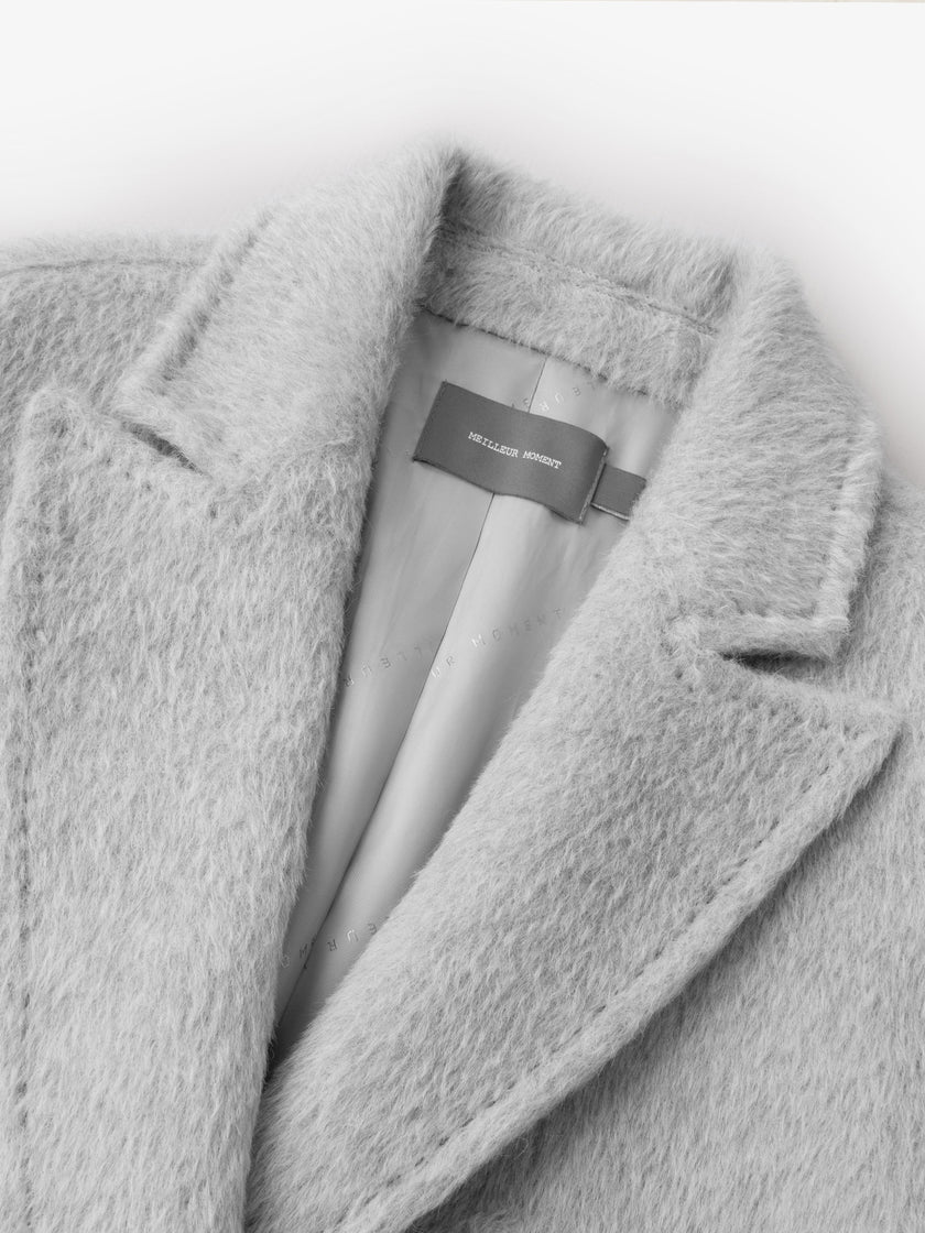 Light gray alpaca coat