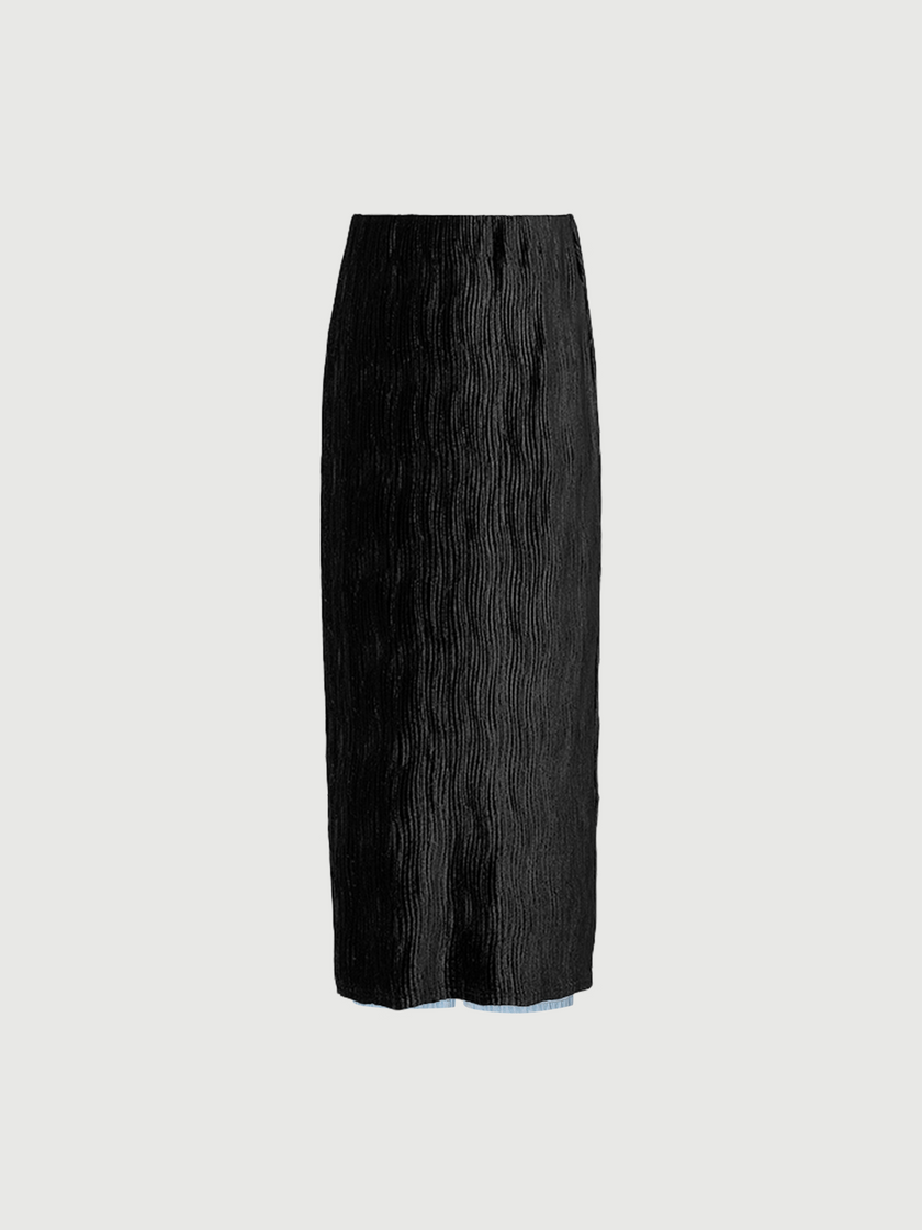 Black straight skirt