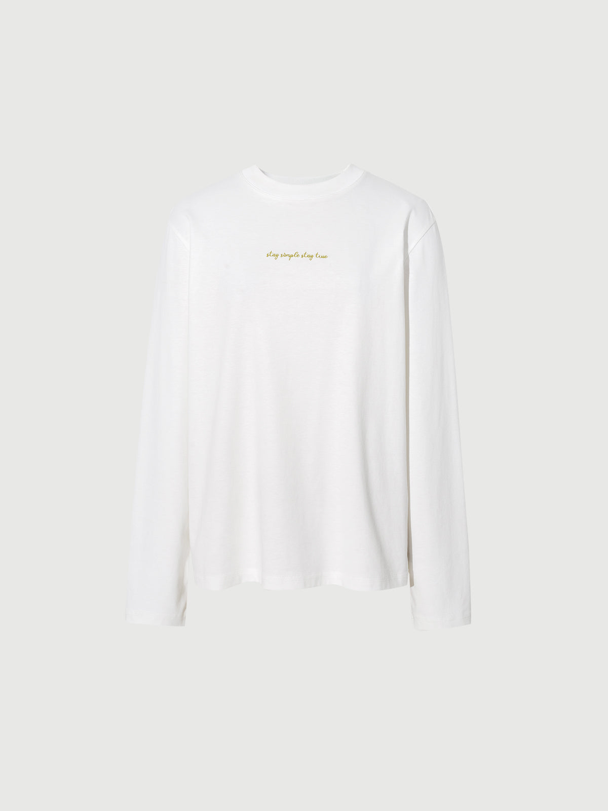 Women's White Round Neck Long Sleeves T-Shirt 5D2100101