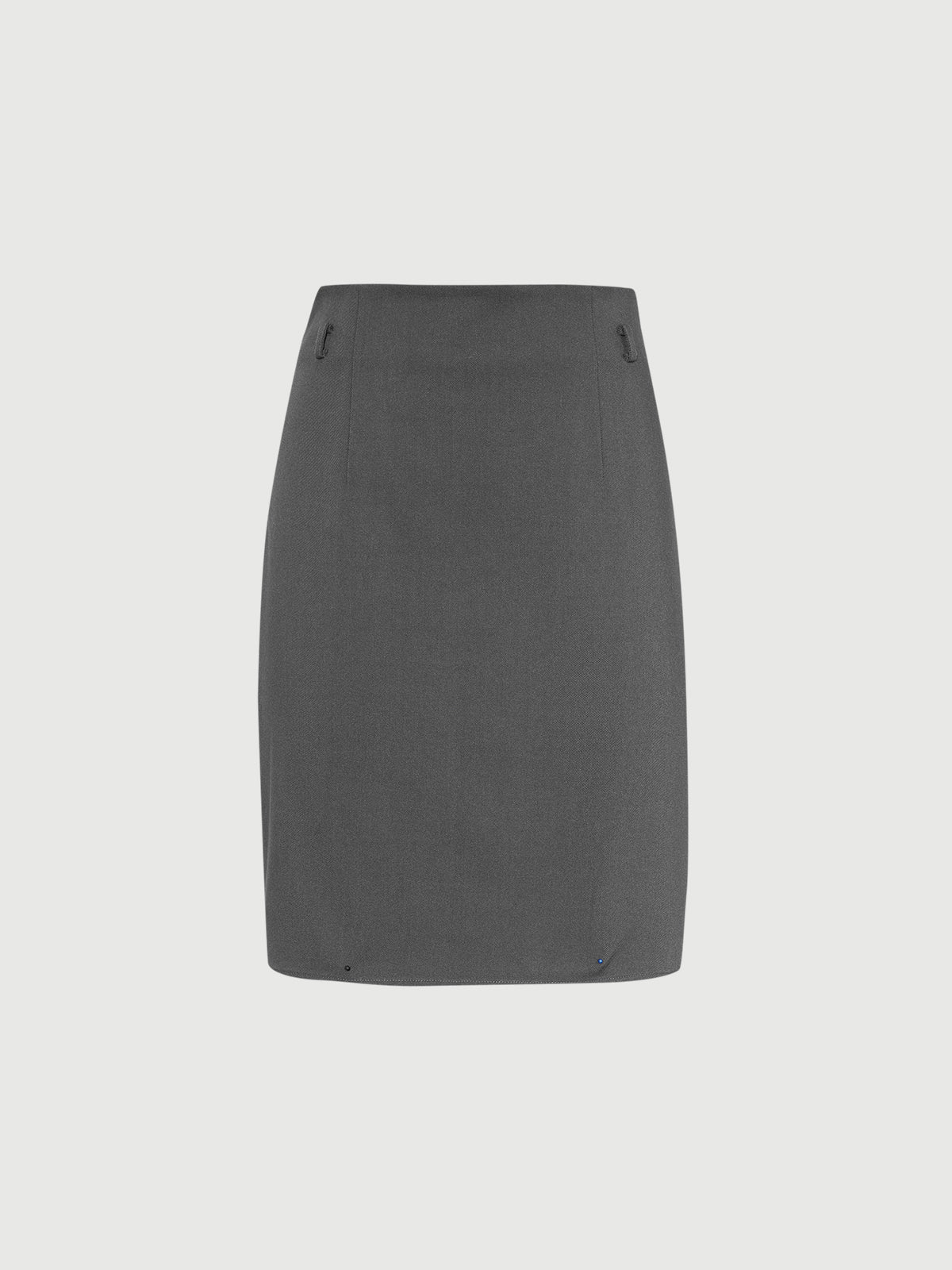 Women's Gray Straight Fit Middle Length Skirt