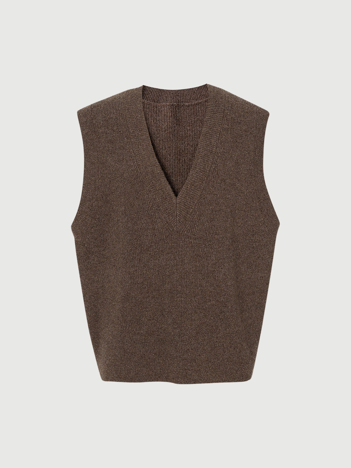 Sleeveless V-neck wool top