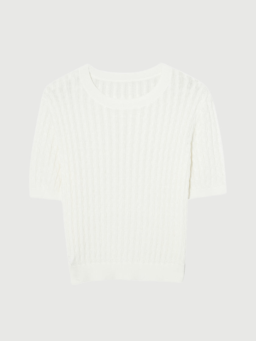 Top en maille torsadée
