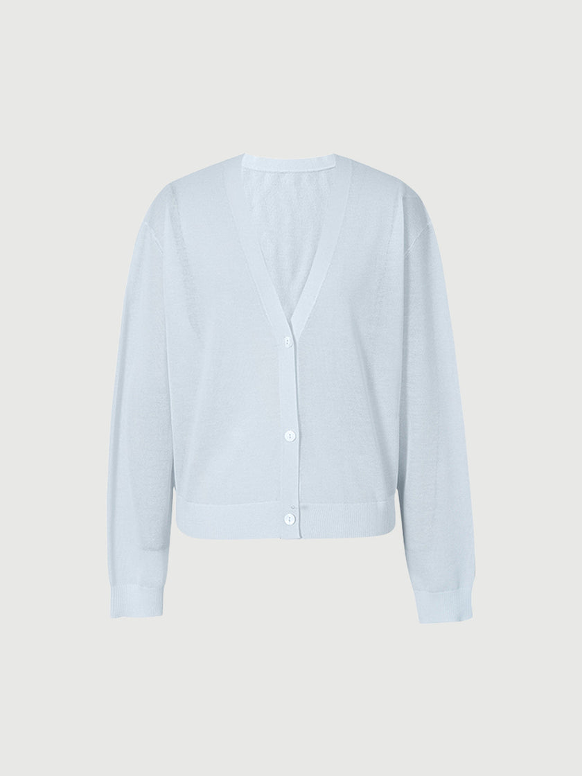 Cardigan bleu transparent