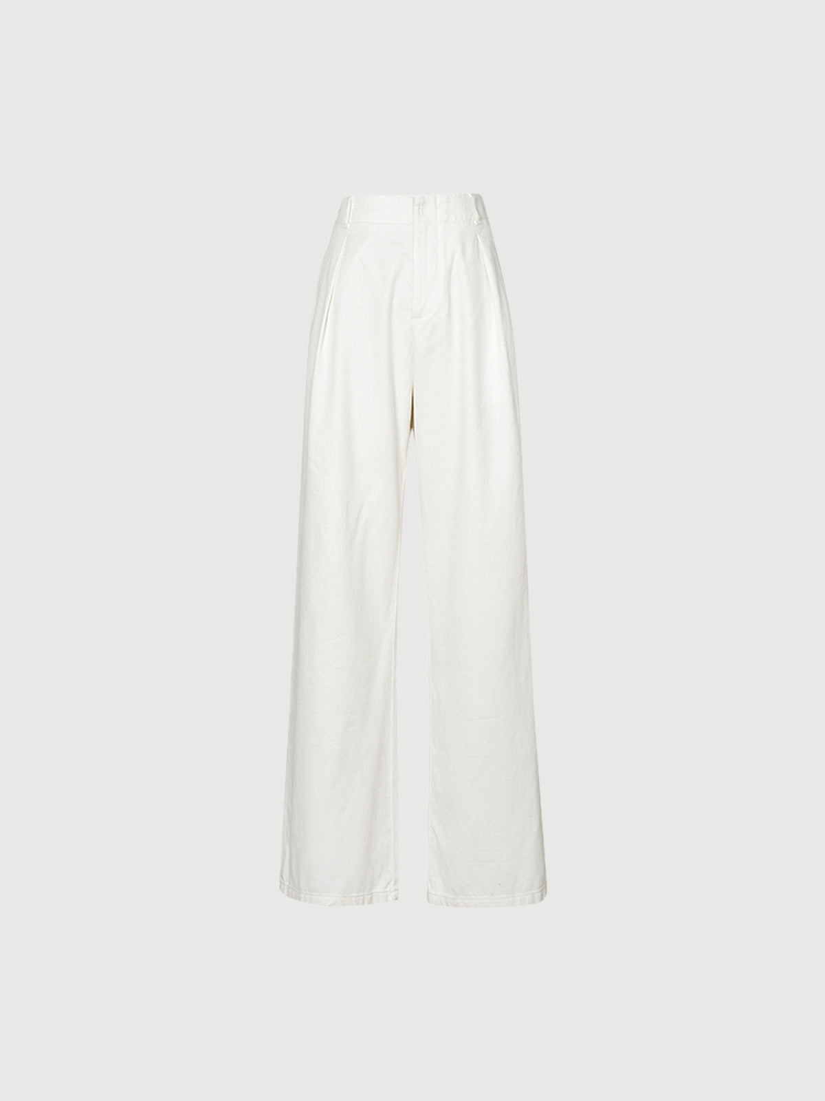 White cotton wide-leg jeans