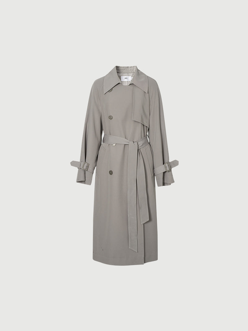 Fluid gray trench coat