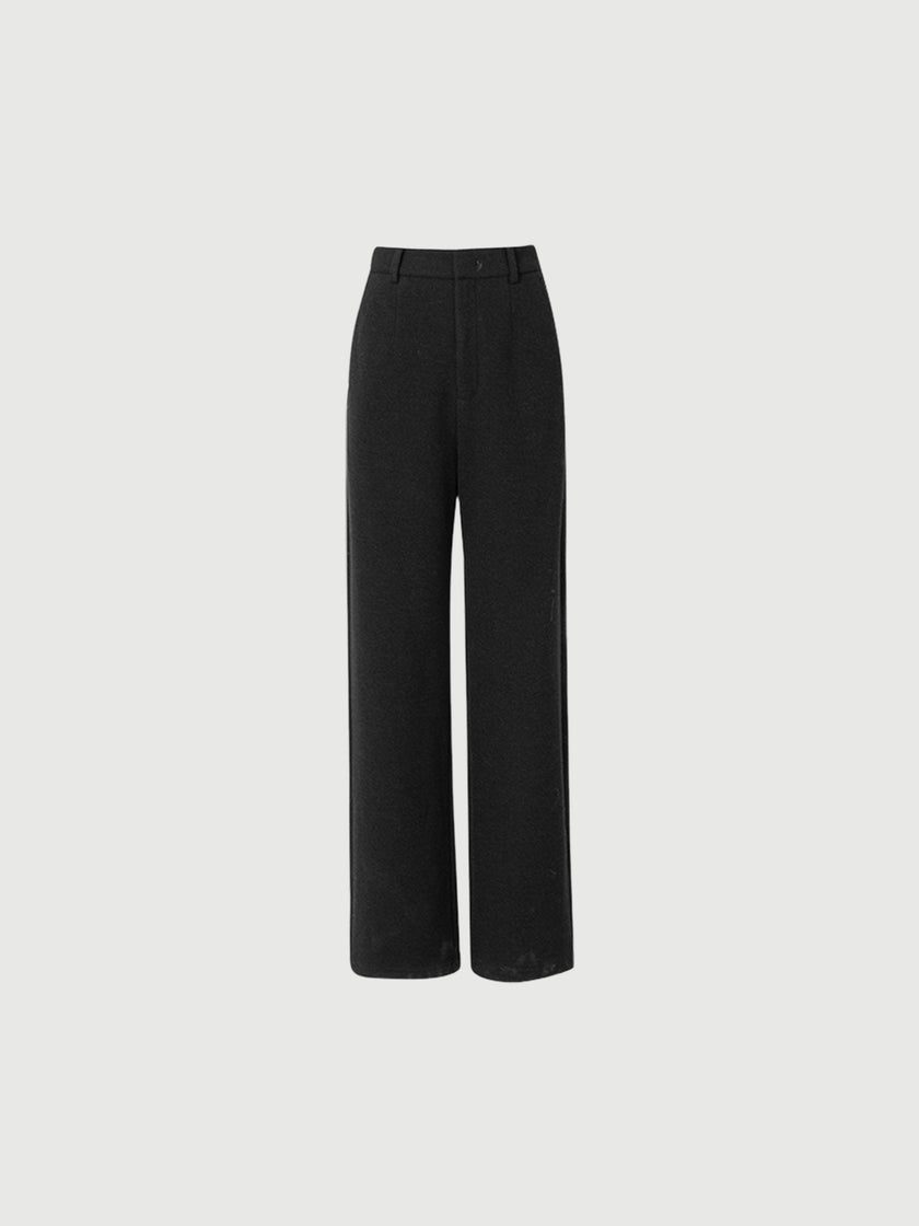 Black high-waisted straight pants - Boot Cut