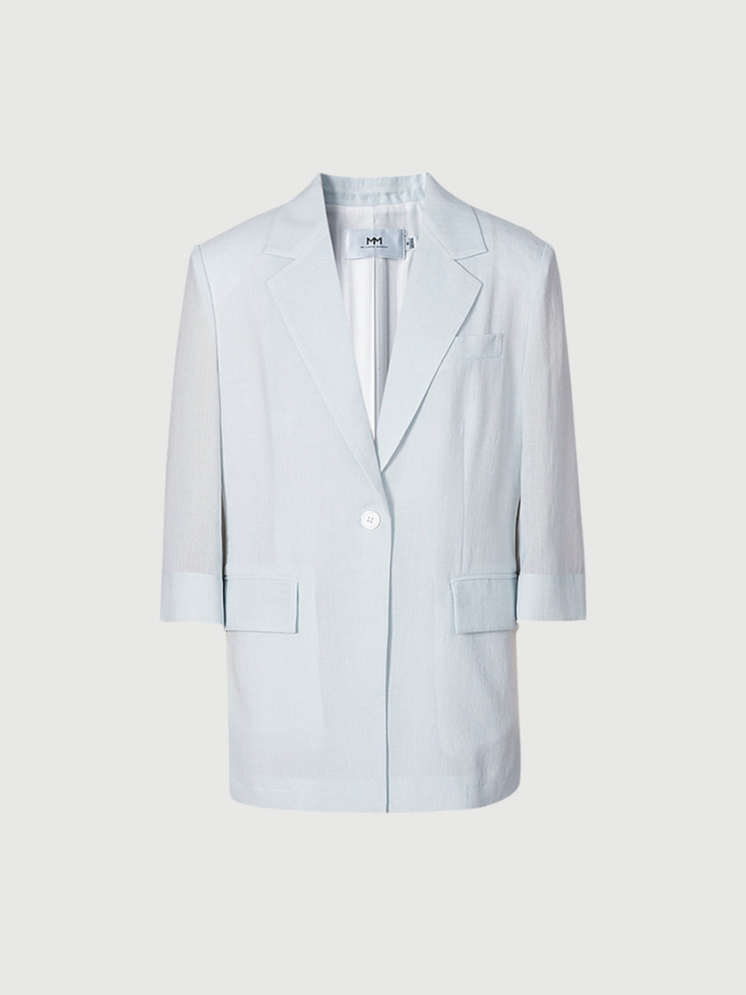 Short sleeve blazer, light blue