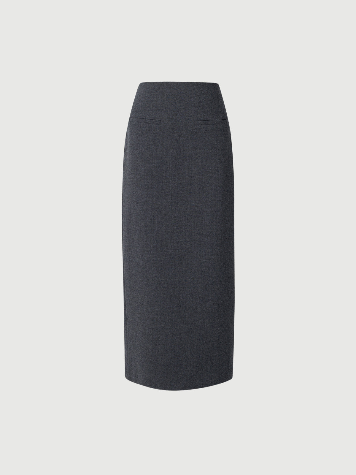 Women's Gray High Waist 100% Wool Skirt