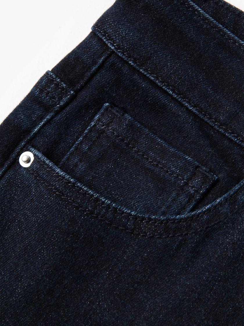 Raw blue jeans