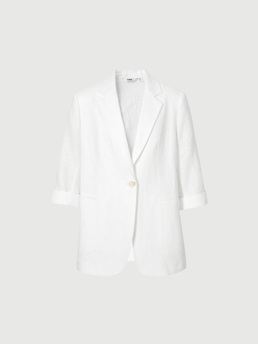 White linen blazer