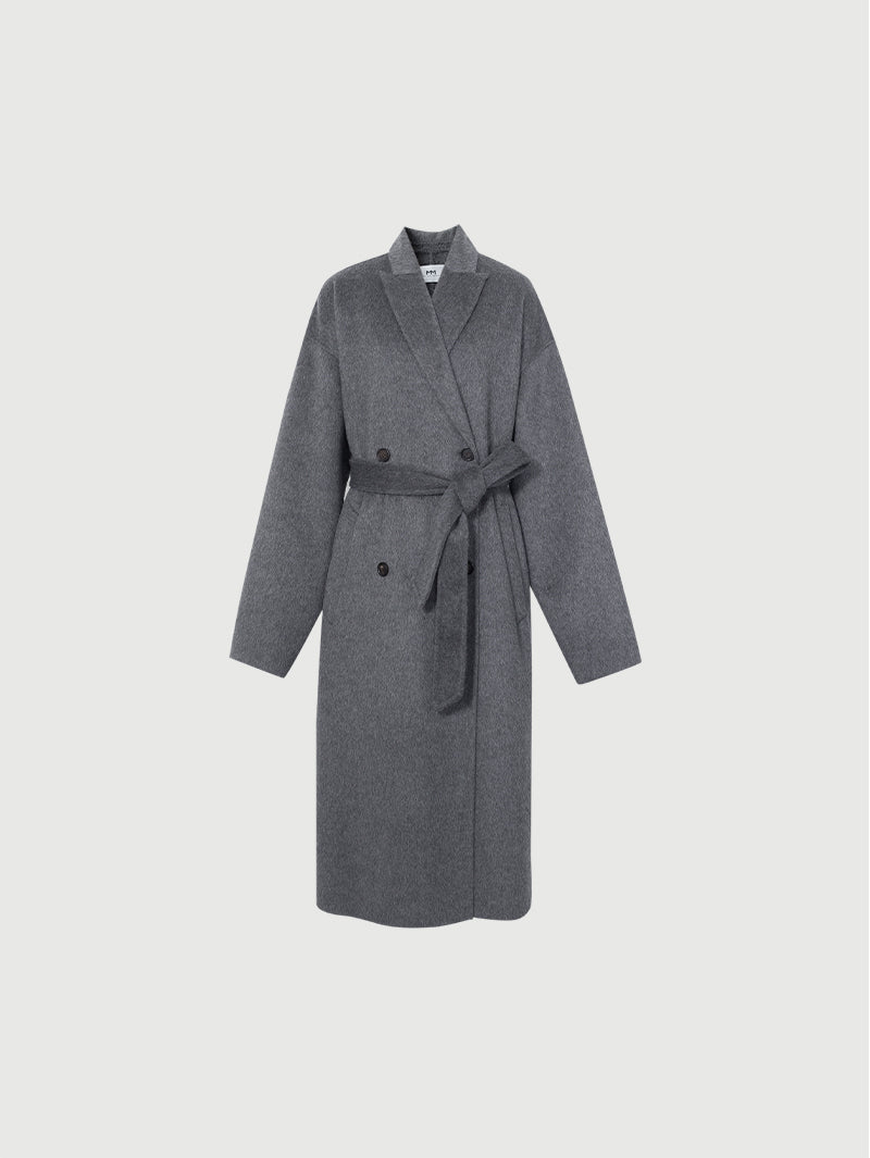 Long wool coat in intense gray