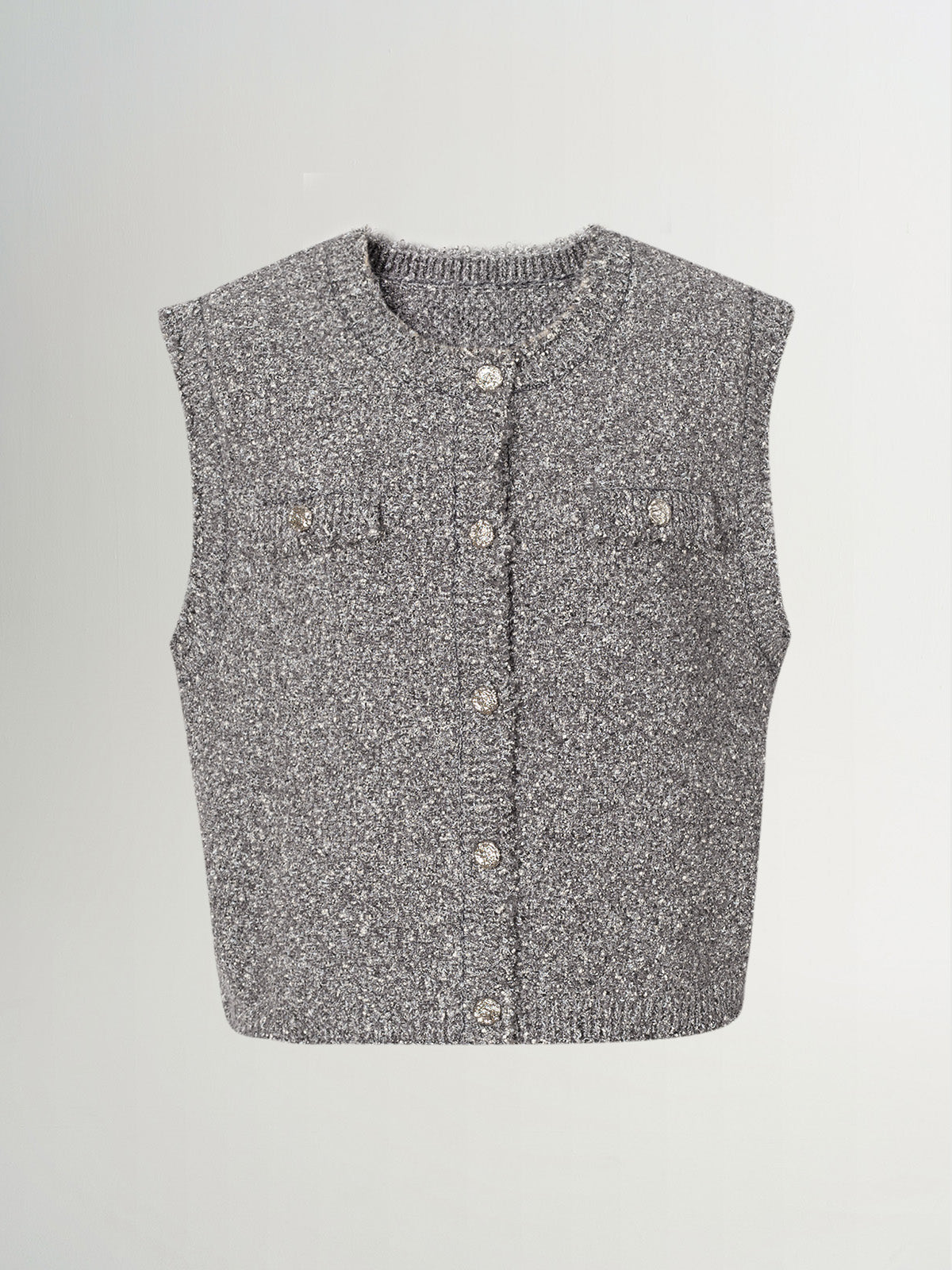 Tweed sleeveless vest