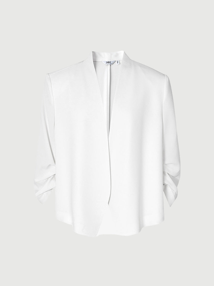 Blazer sans revers blanc