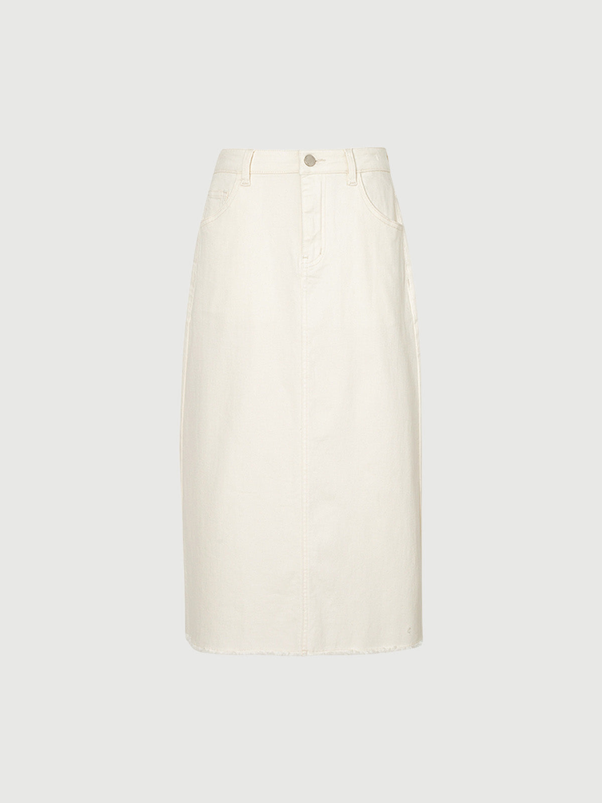 Women's Off-White Straight Fit Skirt