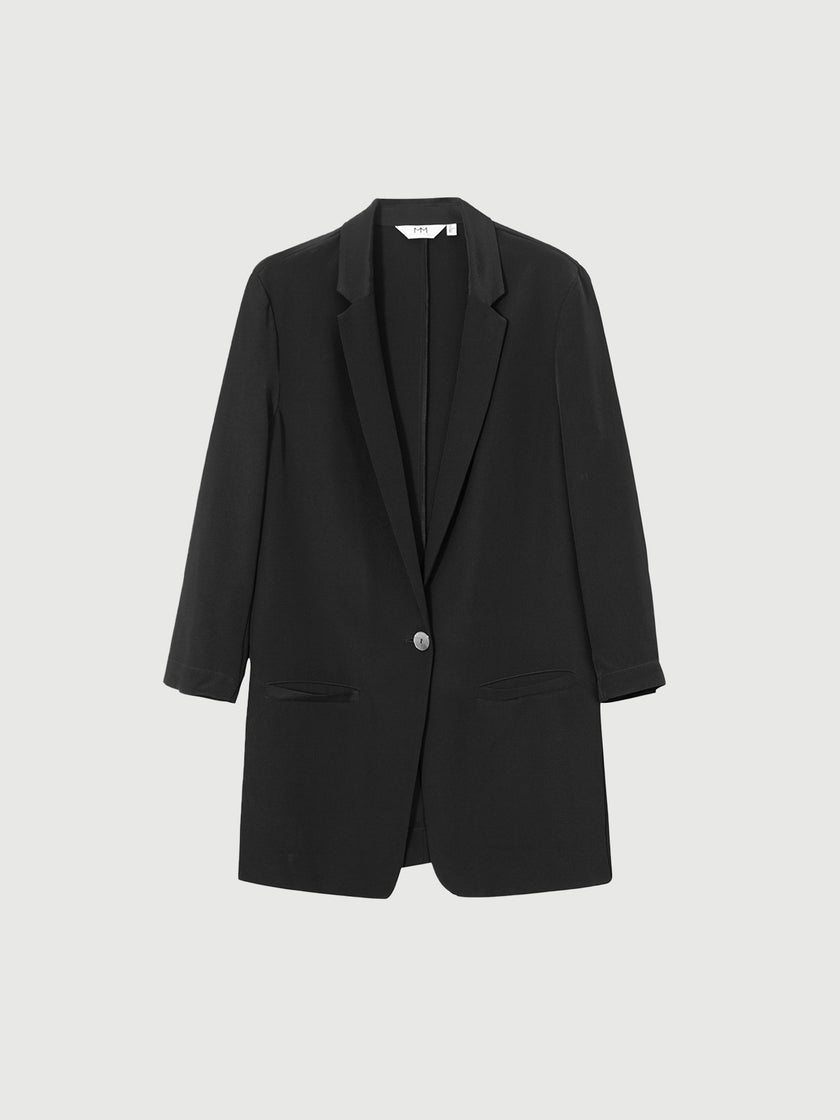 Black Mulberry Silk Blazer