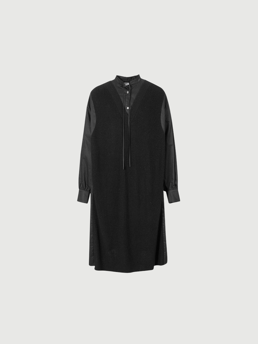 Black dress with classic collar