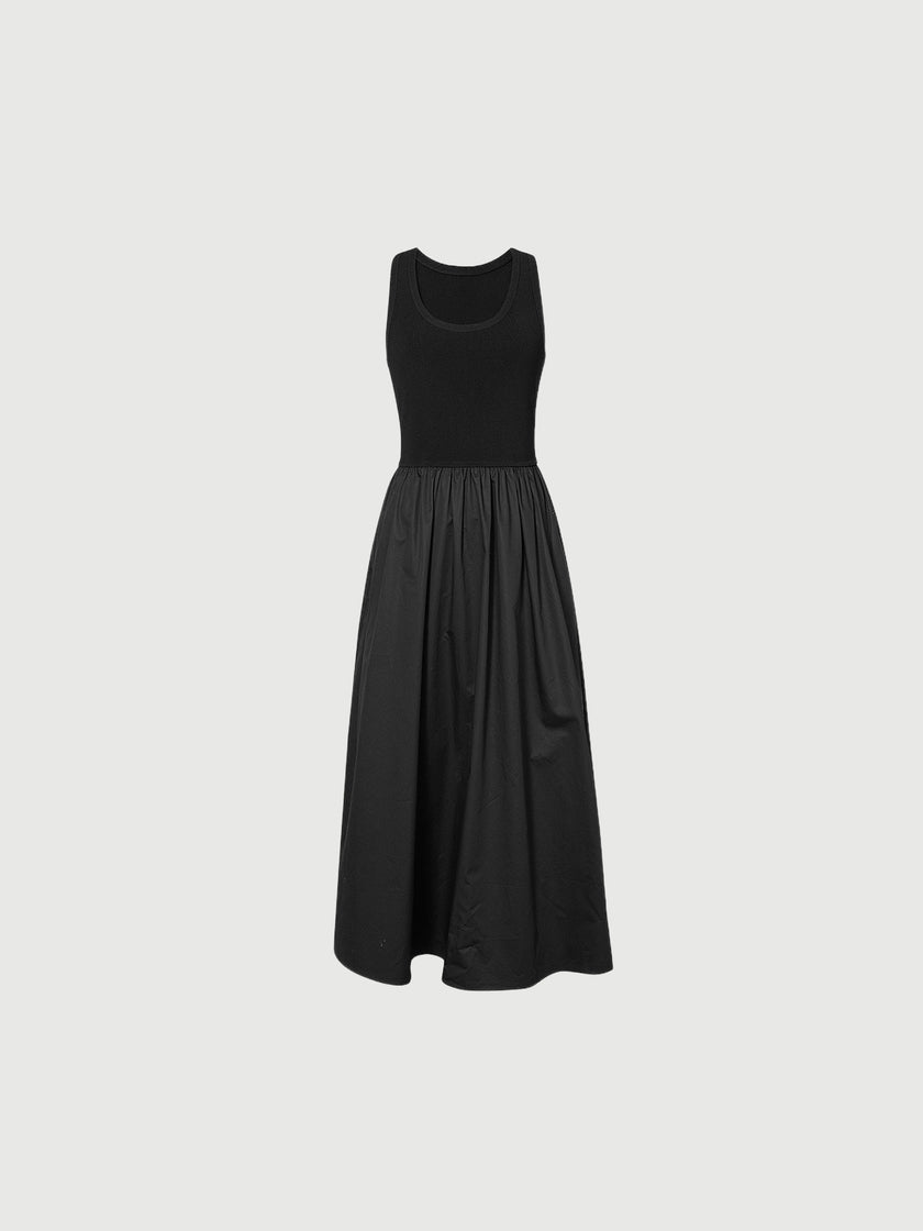 Black sleeveless slim fit dress