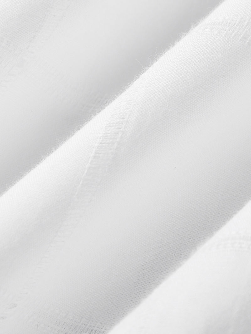 Women's Pure White Stand Collar 100% Cotton within Slip Together Dress