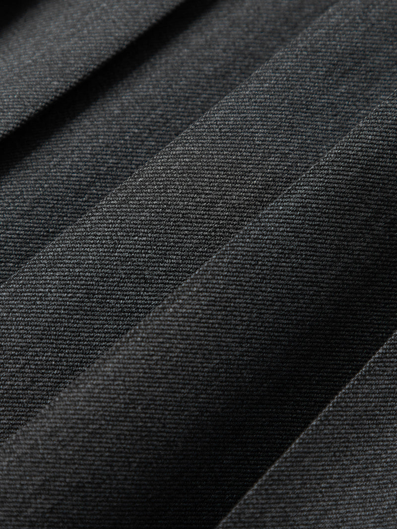 Comfortable pleated short skirt in dark gray modal