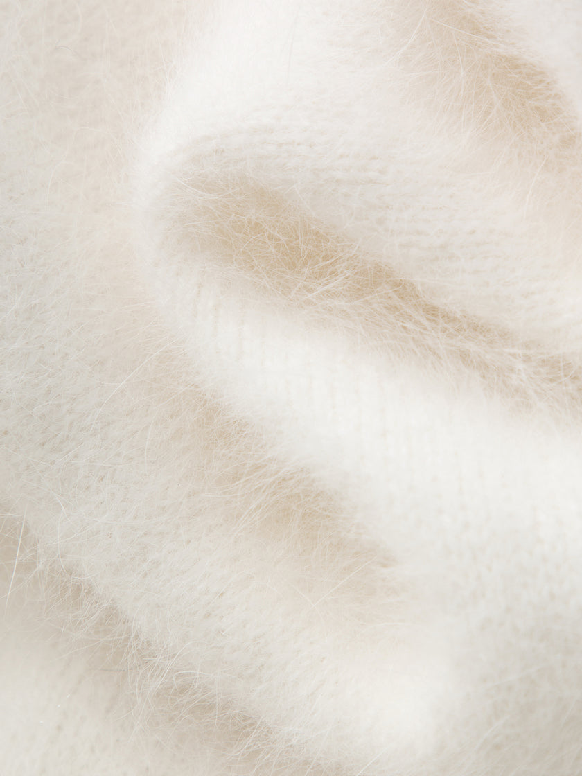 White crew neck sweater