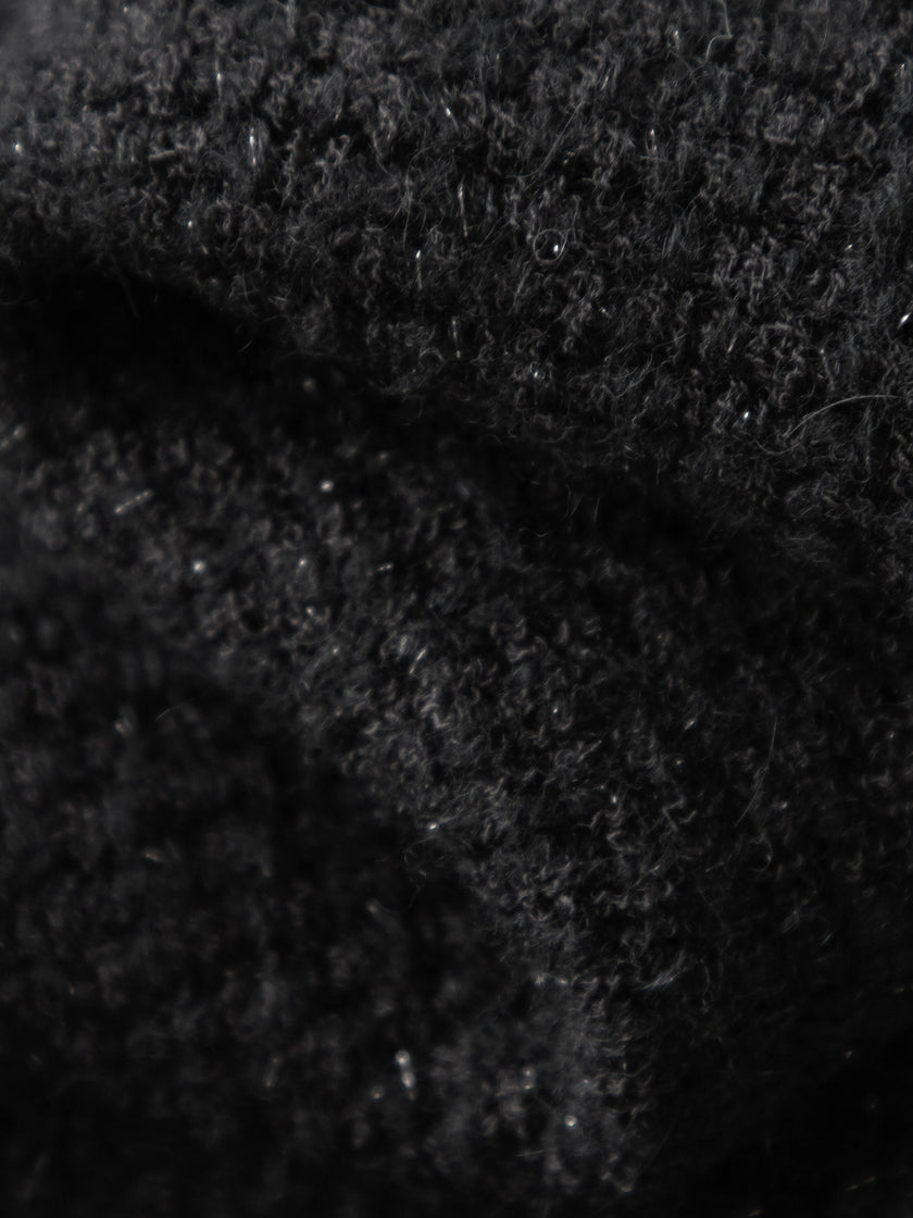 Black and shiny long knitted skirt