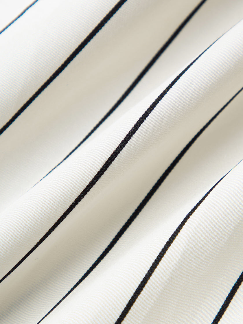 White striped shirt with pointed collar