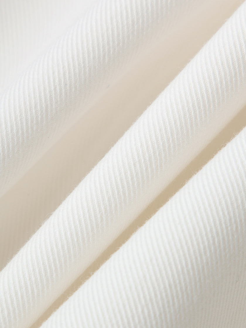 White wide high waisted suit pants