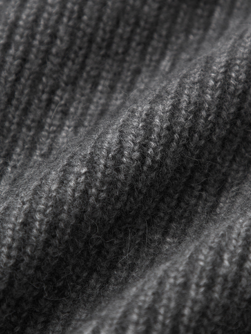 Women's Gray Wide Leg 100% Wool Knitted Pants