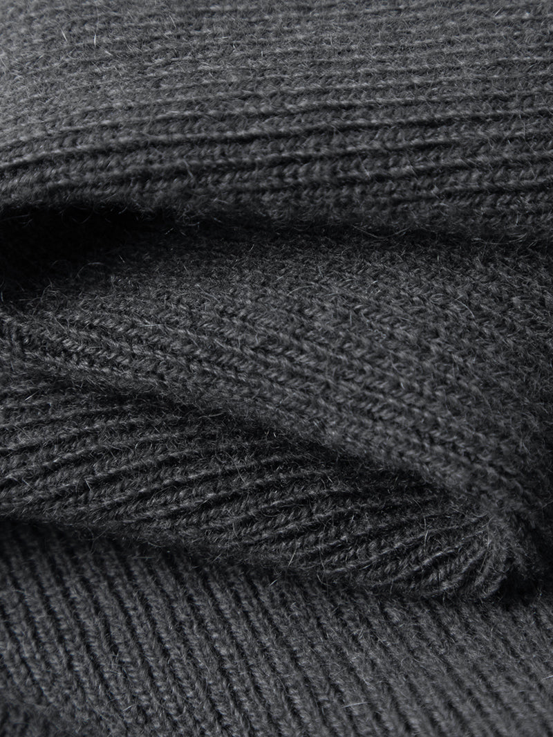 Dark gray relaxed fit winter knitted pants