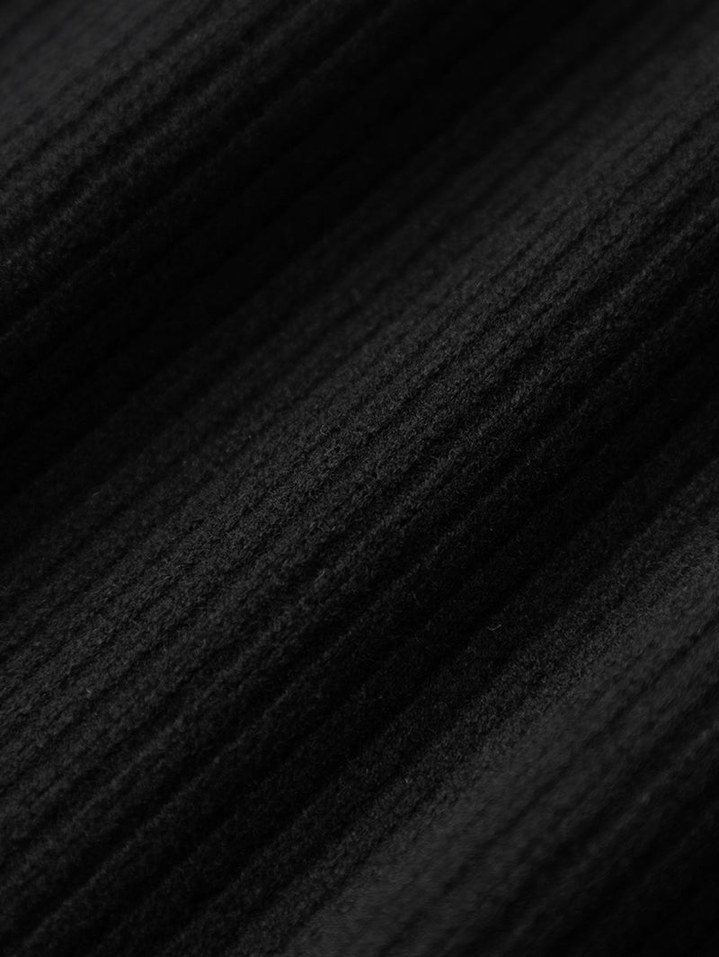 Black corduroy straight pants