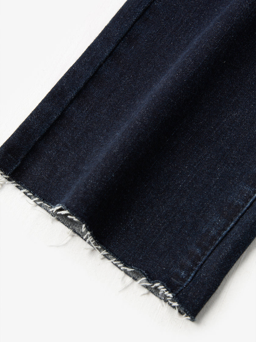 Raw blue jeans