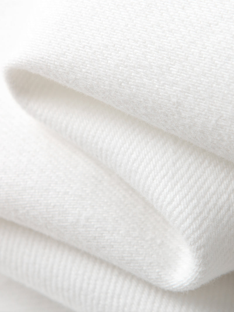 White cotton wide leg denim jeans