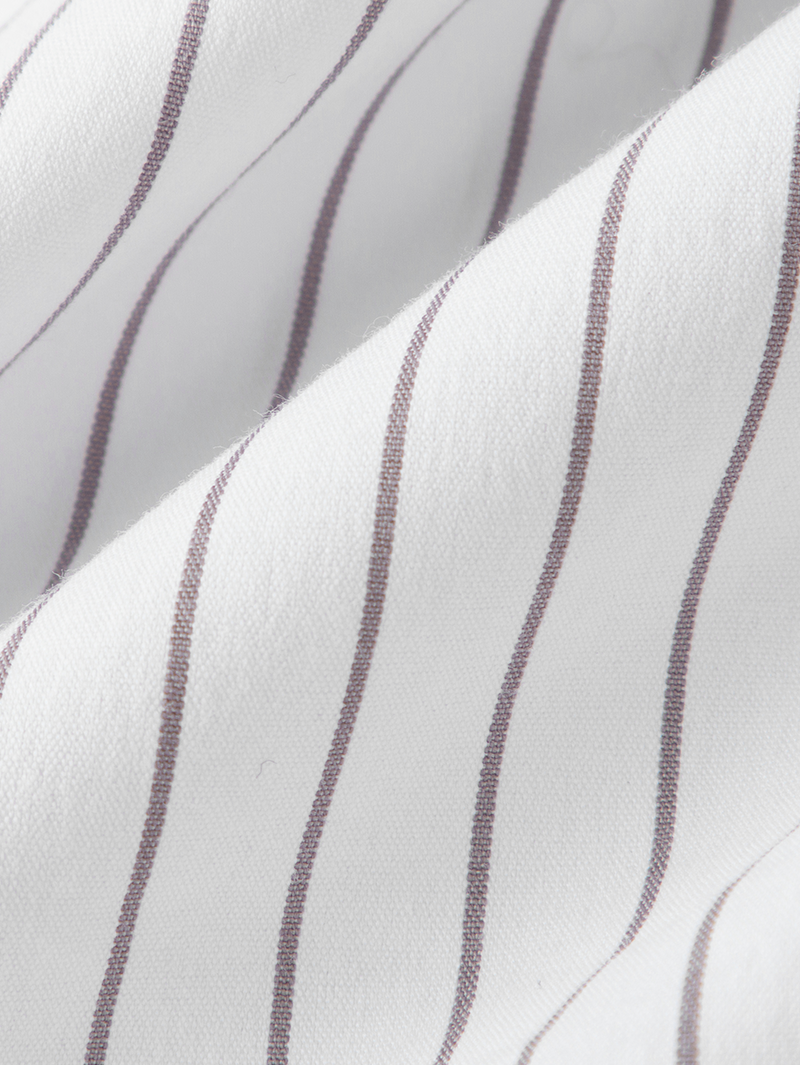 White striped shirt with classic collar and long sleeves with button-down
