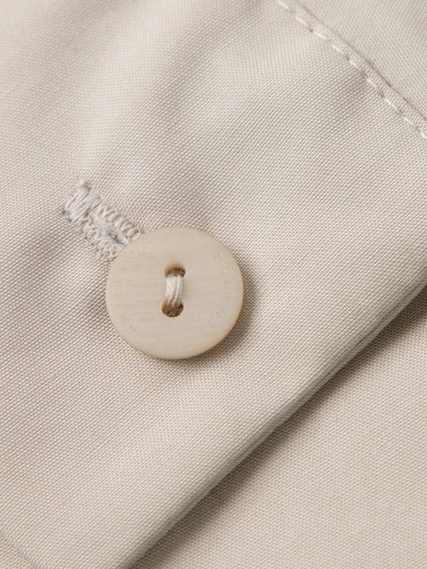 Beige cotton round neck dress