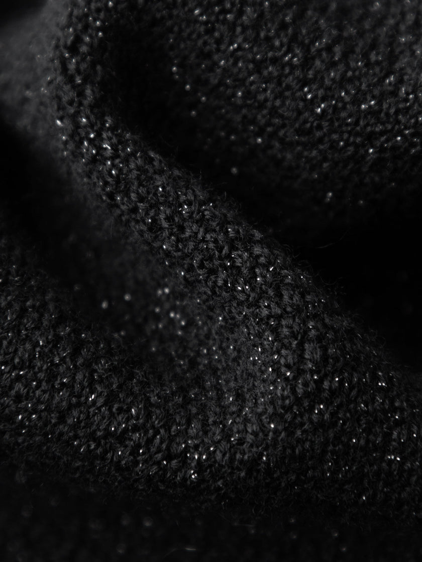 Black shimmering wool cardigan
