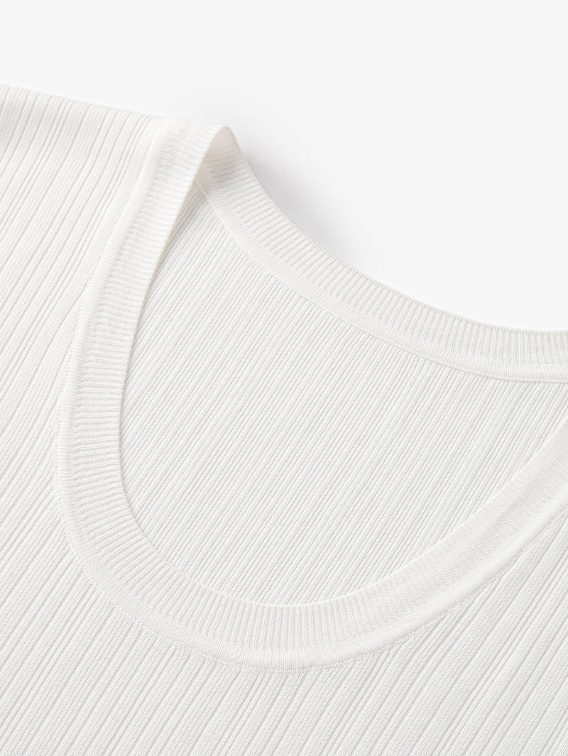 Sleeveless mesh top, white, summer