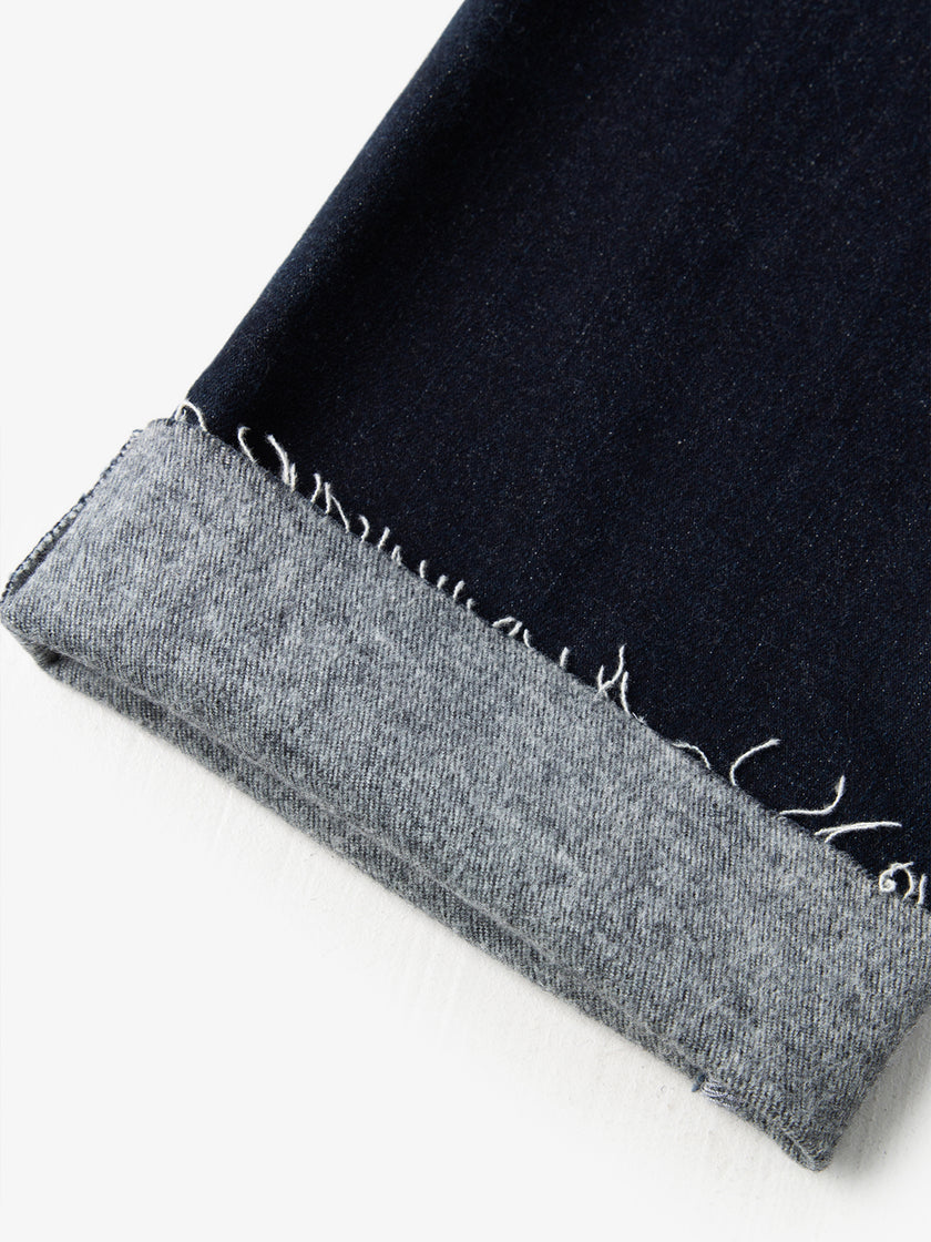 Raw blue jeans