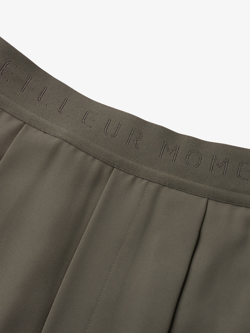 Brown-khaki straight-cut pants