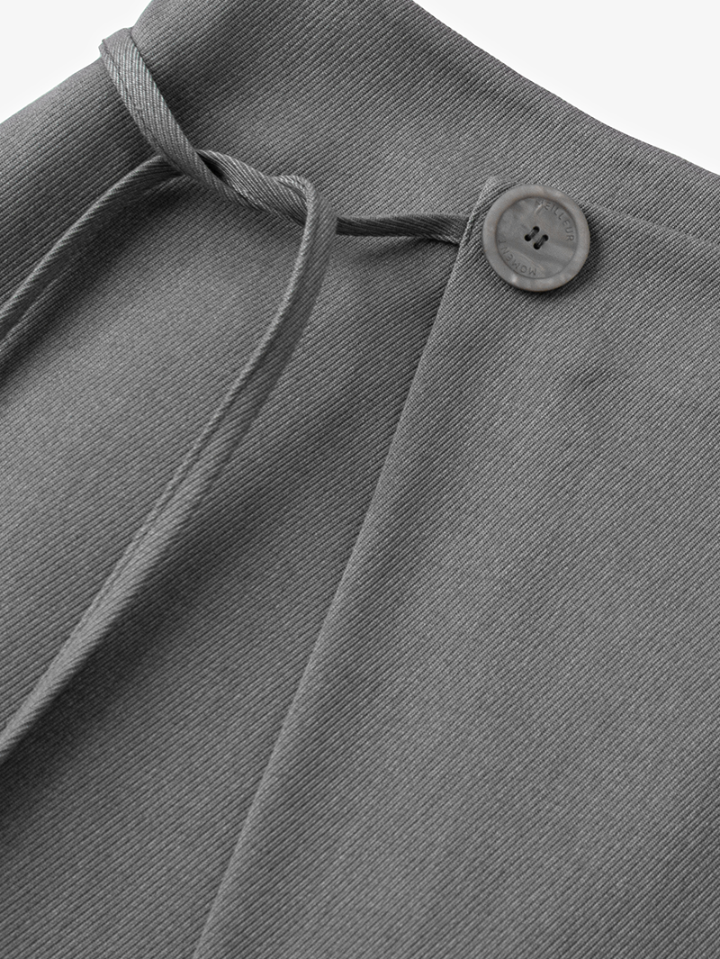 Grey A-line mid-length wool skirt