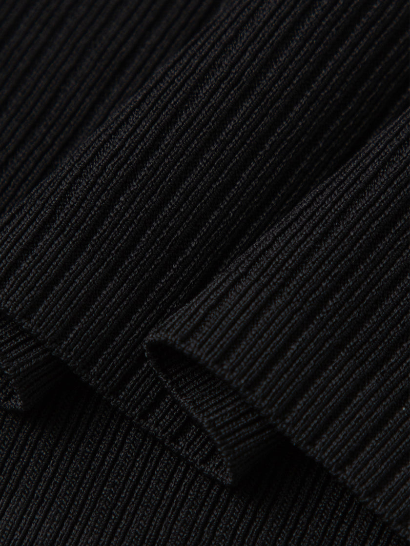 Black V-neck mesh tank top