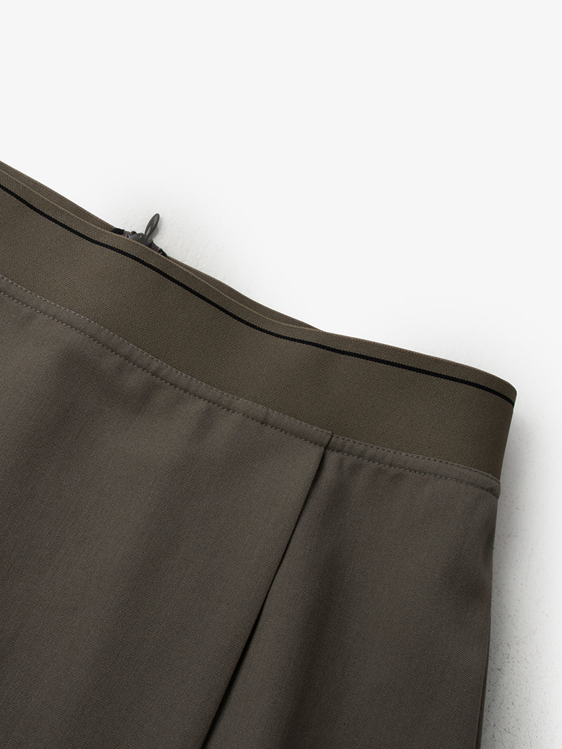 Short brown-khaki skirt with a straight cut
