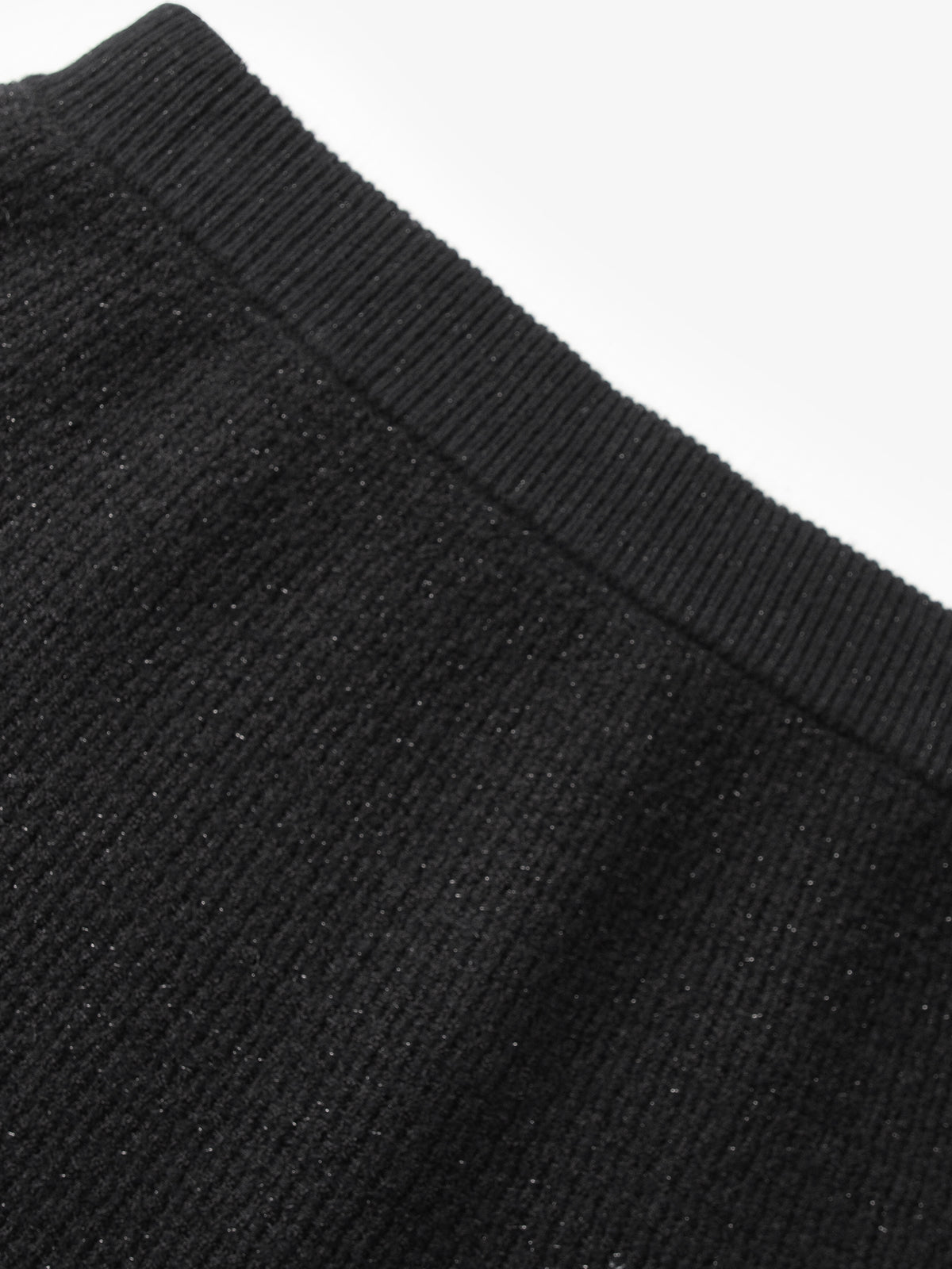 Black and shiny long knitted skirt