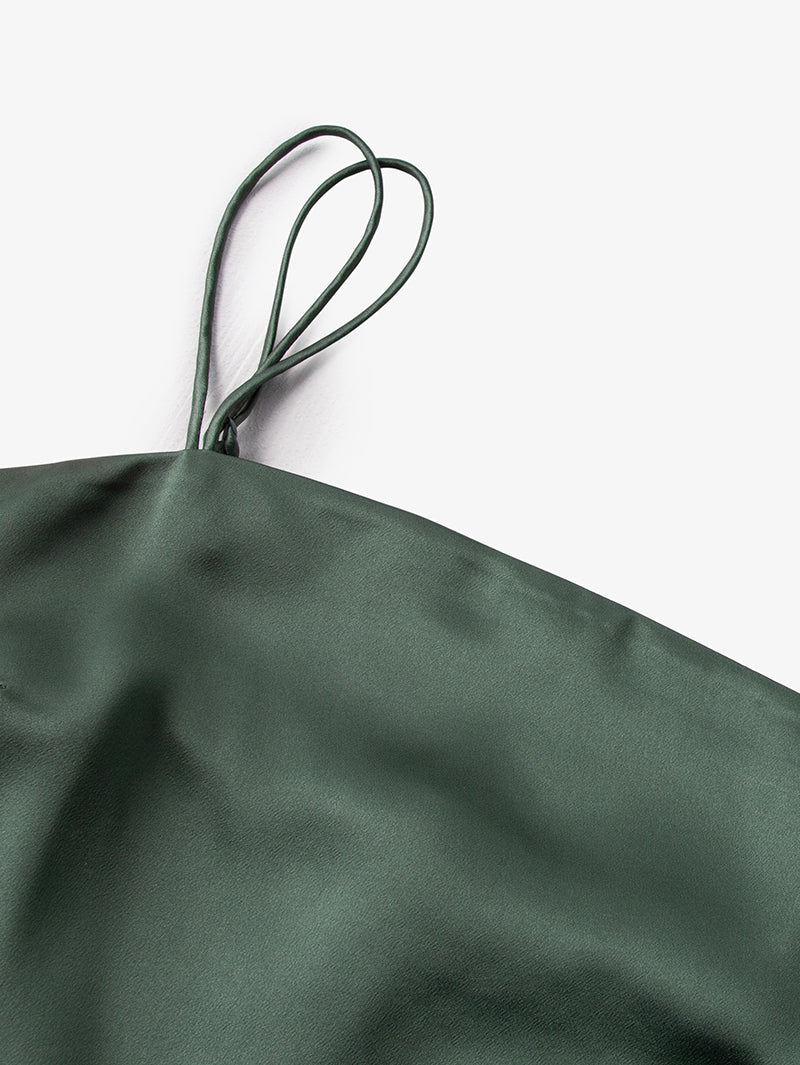 Dark green satin dress