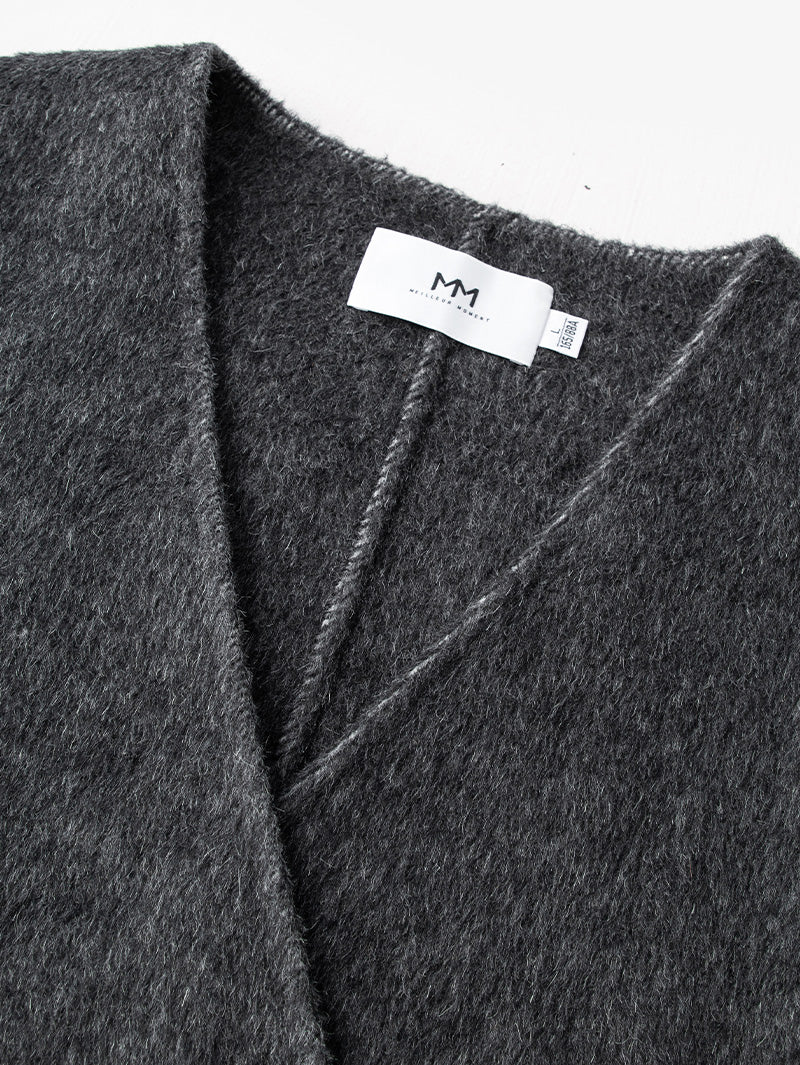 Dark gray wool and silk coat