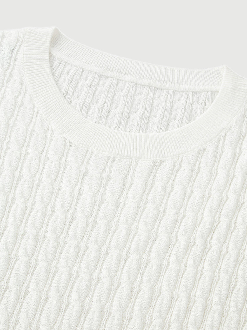 Top en maille torsadée