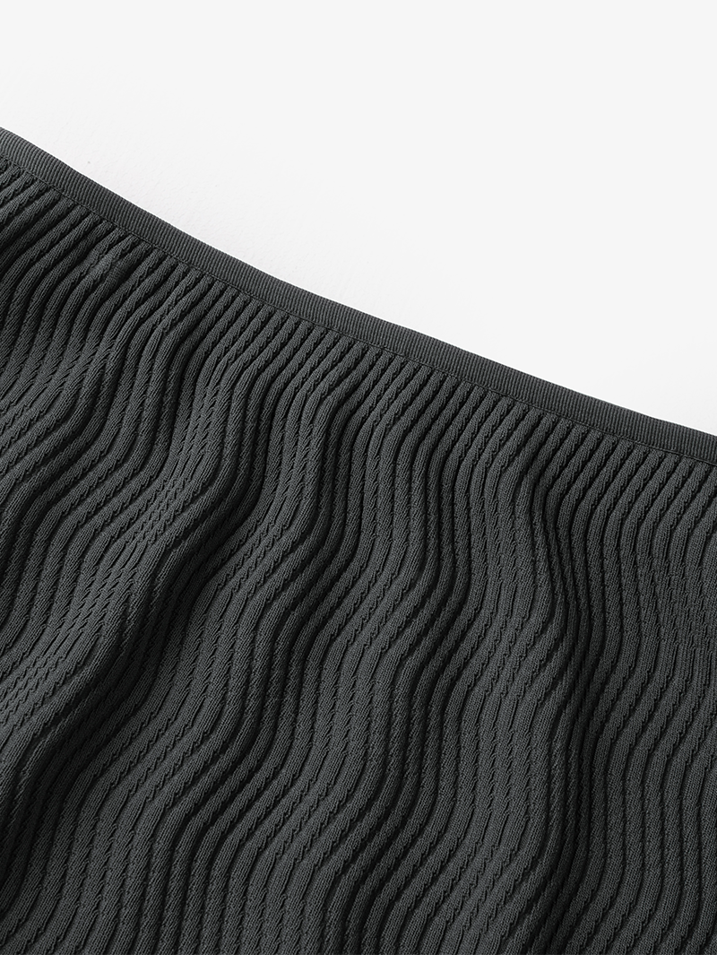 Dark gray straight skirt with wave seams